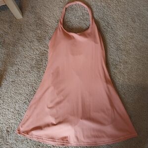 Peach halter athletic tennis dress with built in bra and shorts medium